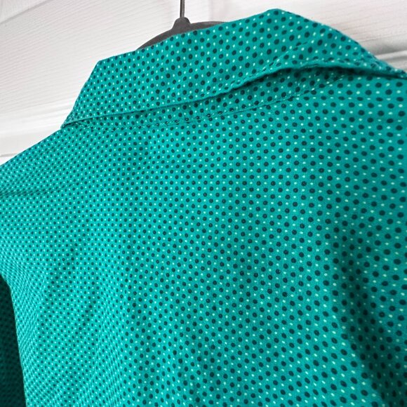 Men's XL Cinch Turquoise Geometric Pattern Contrast Flip Cuff Button-down Shirt - Picture 6 of 10